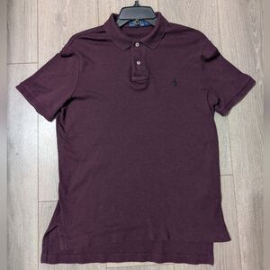 EUC•Polo Ralph Lauren Men's Polo Shirt Wine Burgundy Heather Short Sleeve•Size M